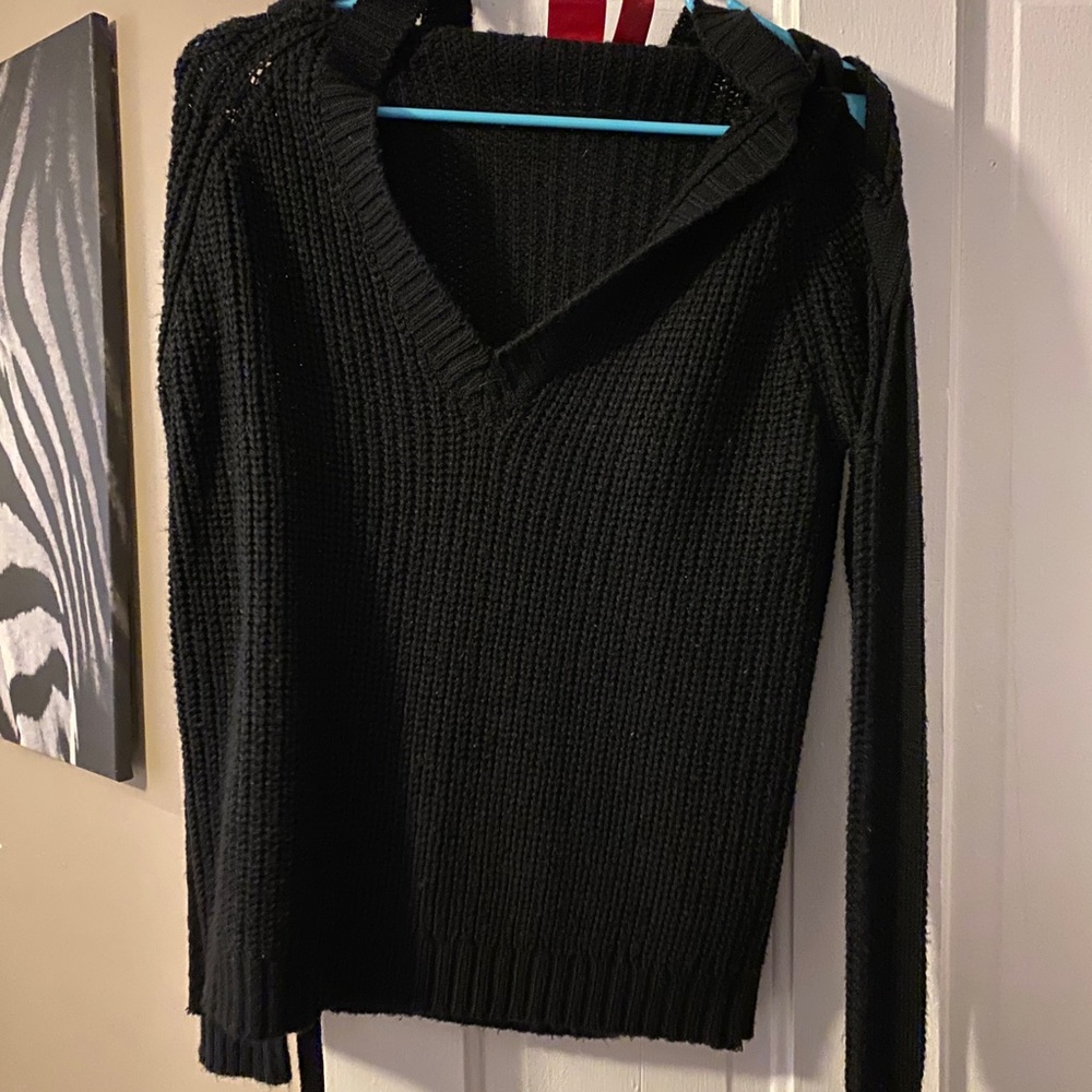 Off the shoulder v-neck sweater
